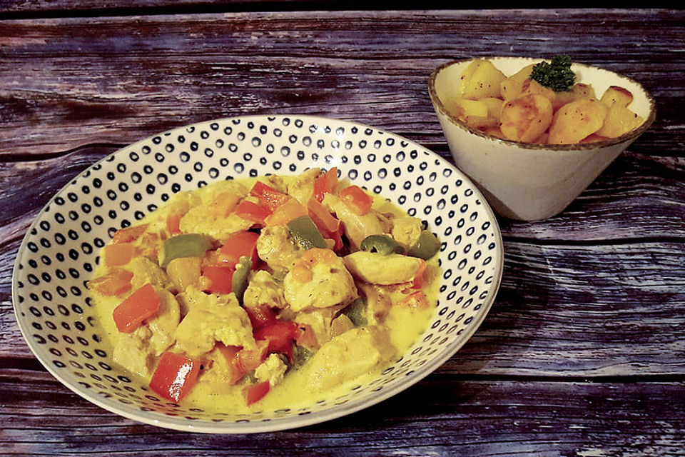 Curry mit Huhn, Mango und Gemüse