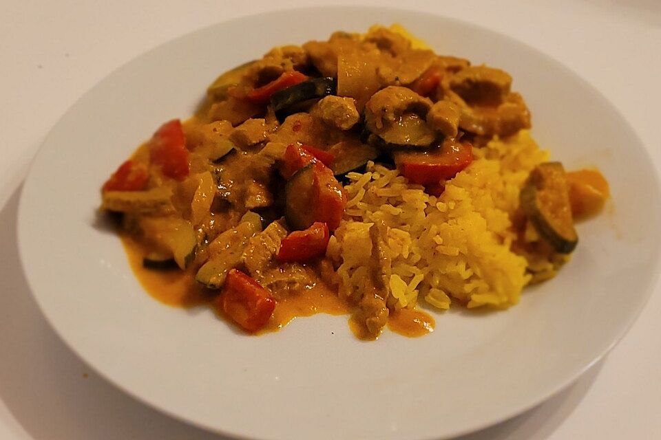 Curry mit Huhn, Mango und Gemüse