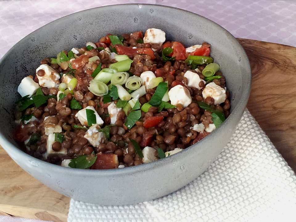 Linsensalat Mit Lauchzwiebeln, Tomaten Und Feta-Käse Von Nike500| Chefkoch