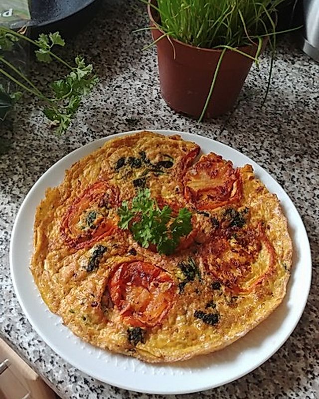 Spinat-Tomaten-Omelett