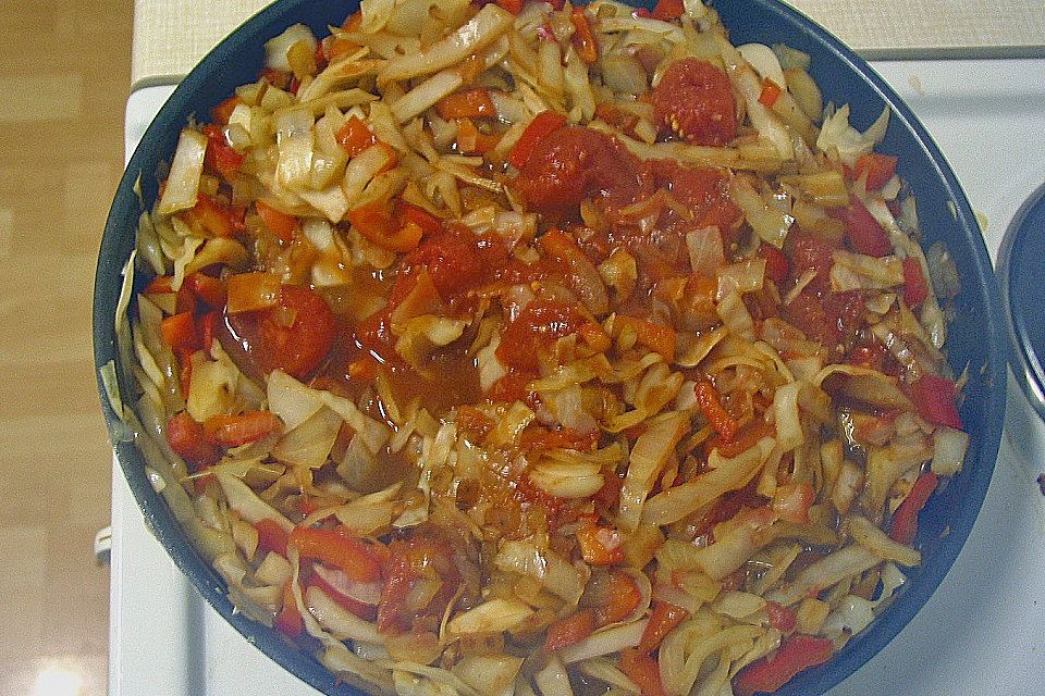 Gemüseauflauf mit Brot