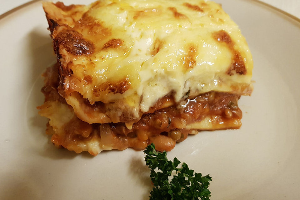 Rote Linsen-Lasagne