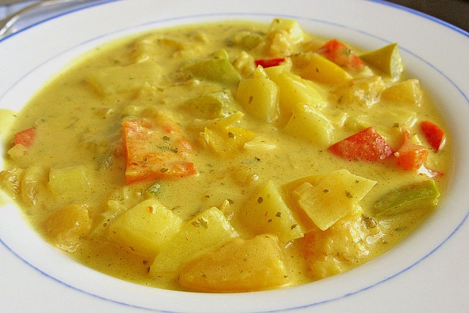 Kartoffel - Curry mit Pfirsich