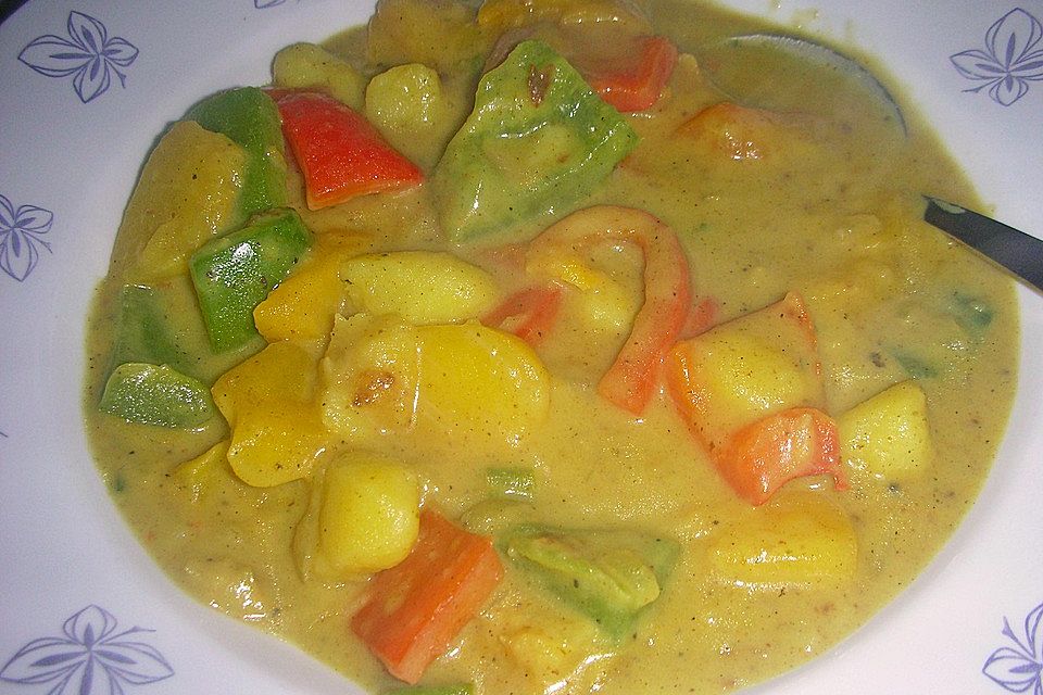 Kartoffel - Curry mit Pfirsich