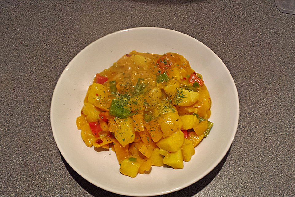 Kartoffel - Curry mit Pfirsich