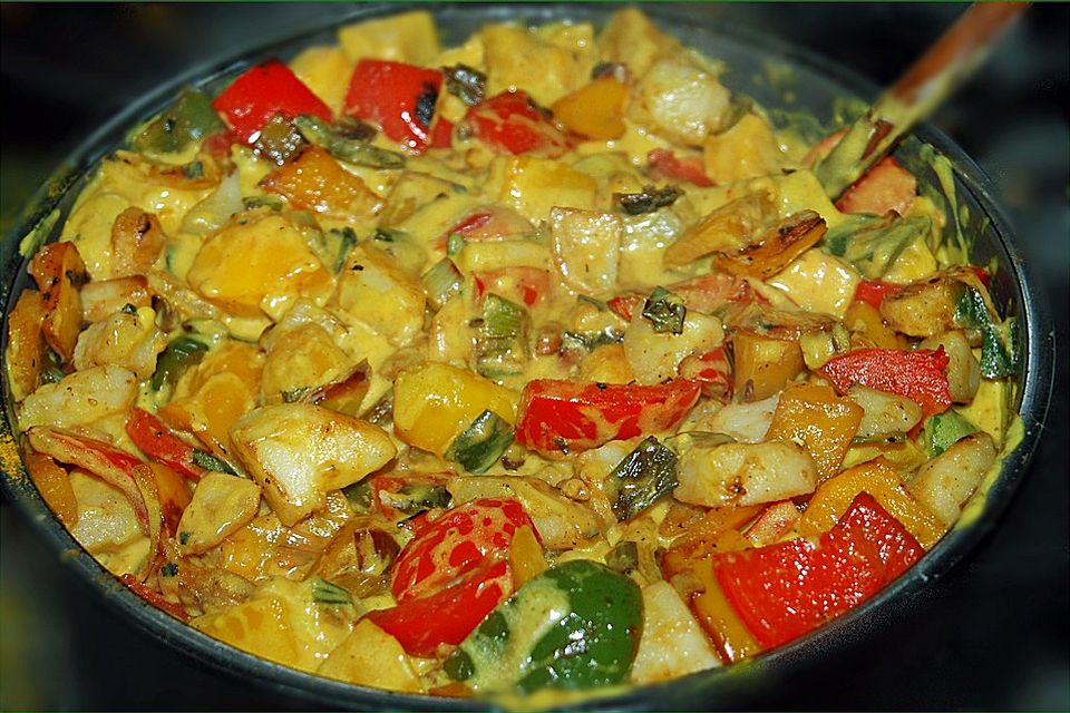 Kartoffel - Curry mit Pfirsich