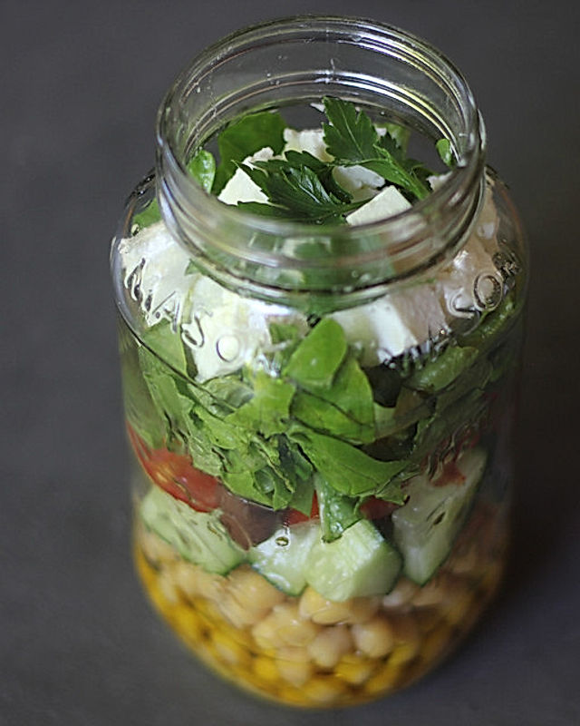 Salat im Glas / Salat fürs Büro "Griechischer Salat"