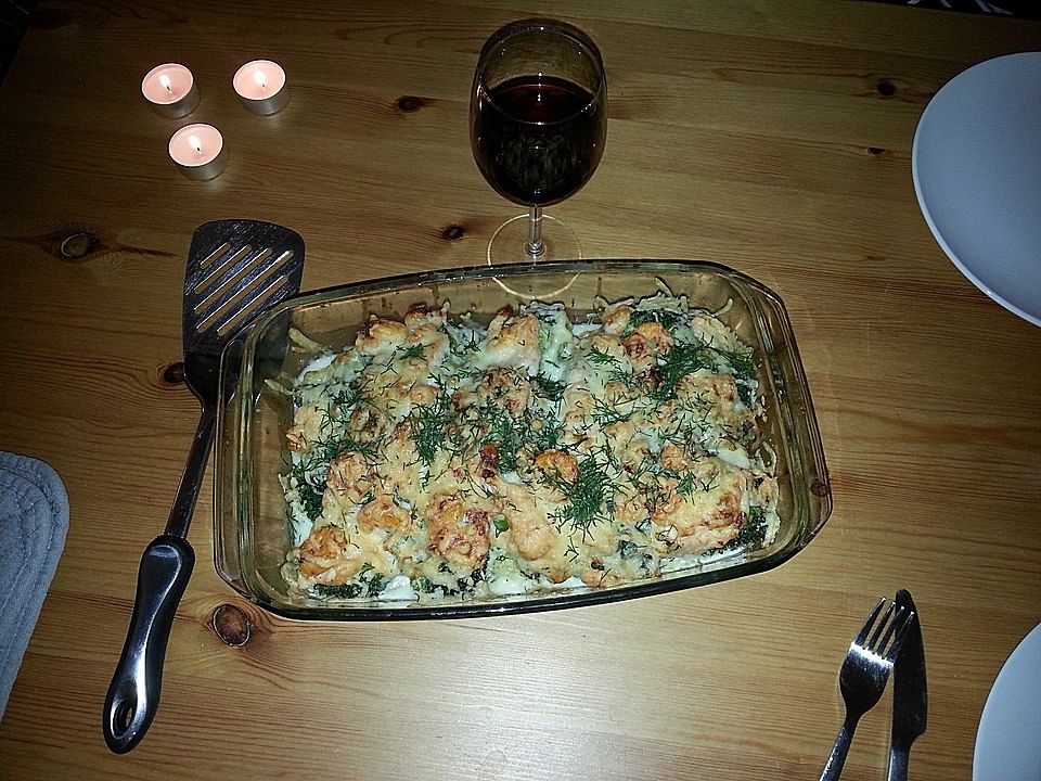 Lachsgratin mit Garnelen, Brokkoli und Kartoffeln - Kochen Gut ...