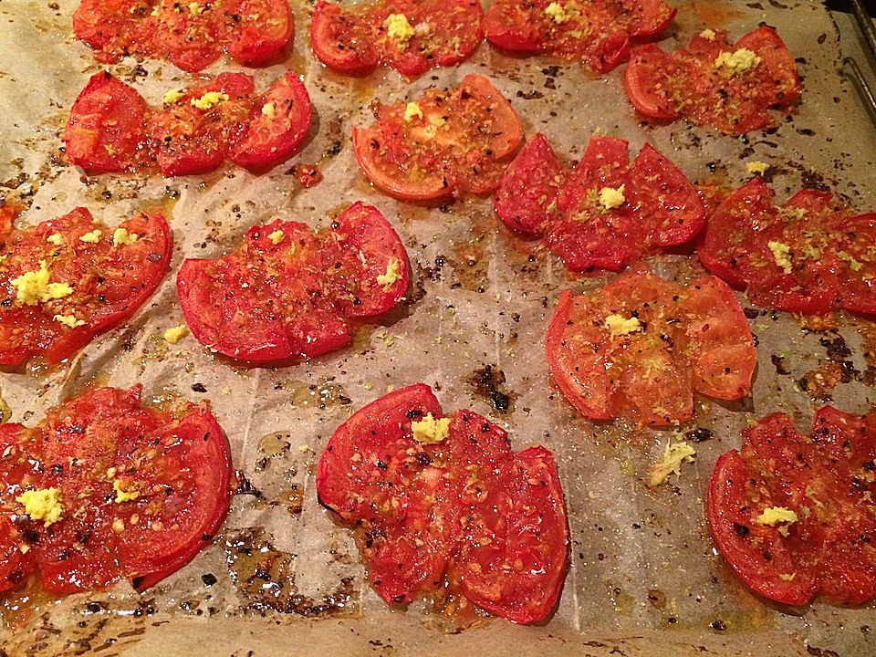 Zitronige AntipastiTomaten mit Ingwer und Knoblauch von