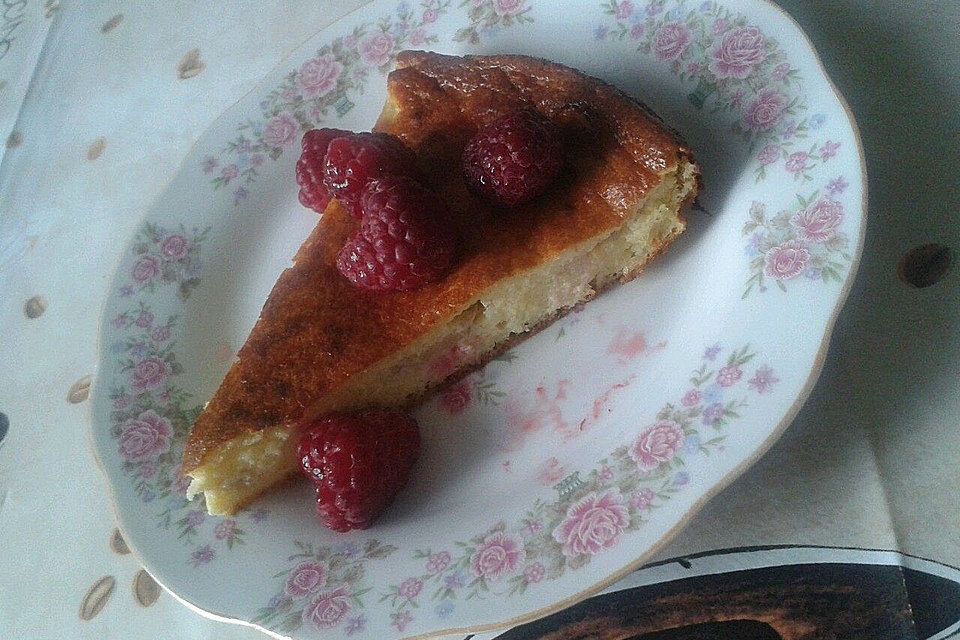 Käsekuchen ohne Boden mit Banane