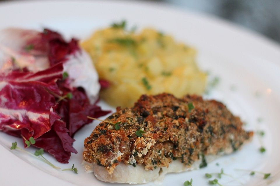 Schlemmerfilet mit Petersilien-Dill-Kruste