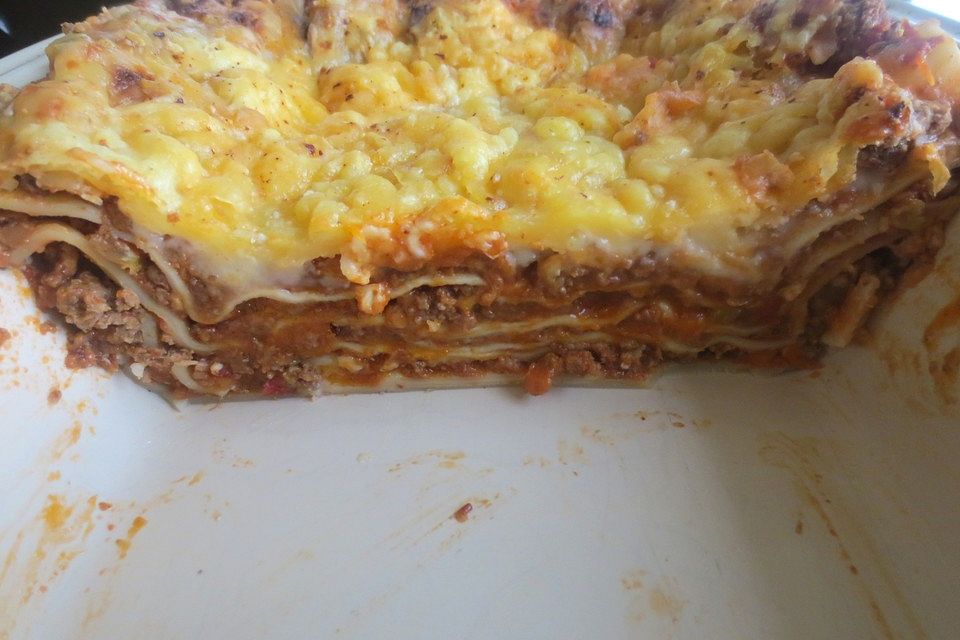 Lasagne vom Lamm mit Rotwein