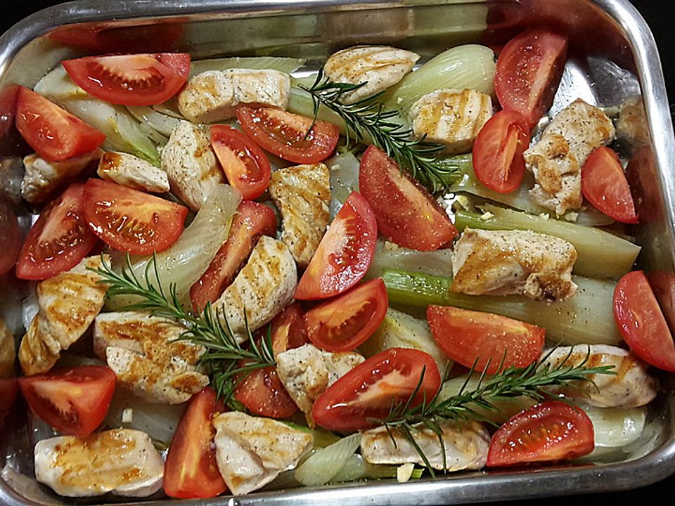 Mediterranes Gemuse Mit Hahnchenbrustfilet Von Frau Flodder Chefkoch