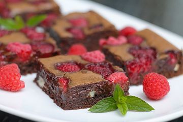 Triple Chocolate Raspberry Fudge Brownies
