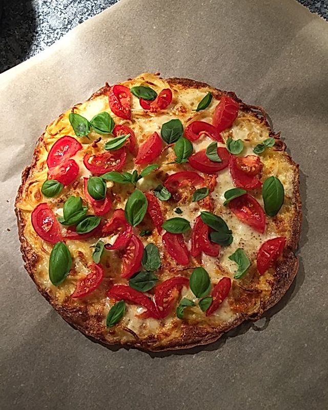 Spaghettipizza Tomate-Mozzarella
