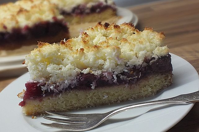 Kirsch-Kokosstreusel-Kuchen von duftnudel| Chefkoch
