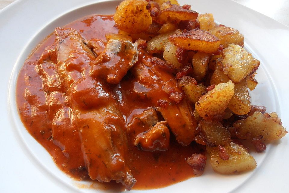 Heringsfilets im Tomatenbett à la Gabi