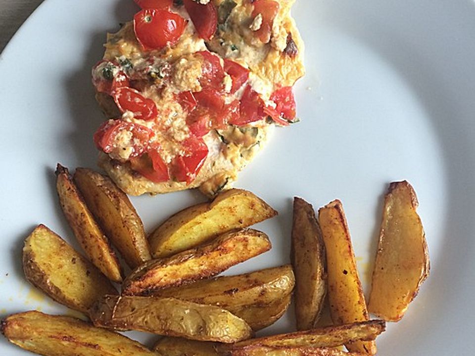 &amp;quot;Fake&amp;quot; gefülltes Hähnchenbrustfilet mit Kartoffelecken von alinschen ...