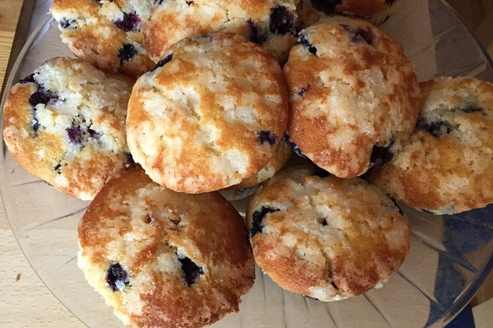 Amerikanische Blaubeeren Streusel Muffins - so wie bei einer bekannten amerikanischen Kaffee-Kette