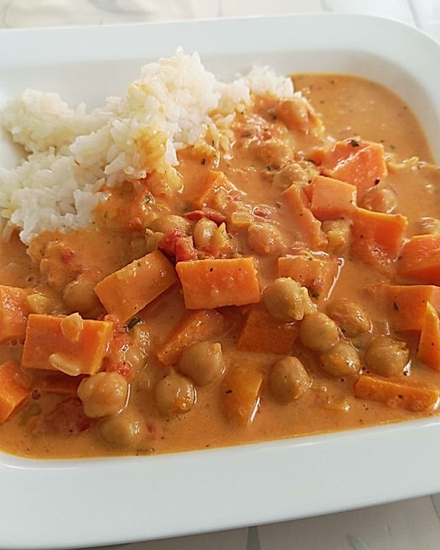 Süßkartoffel-Kichererbsen-Curry