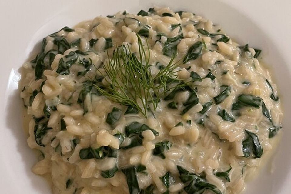 Limetten-Risotto mit Spinat