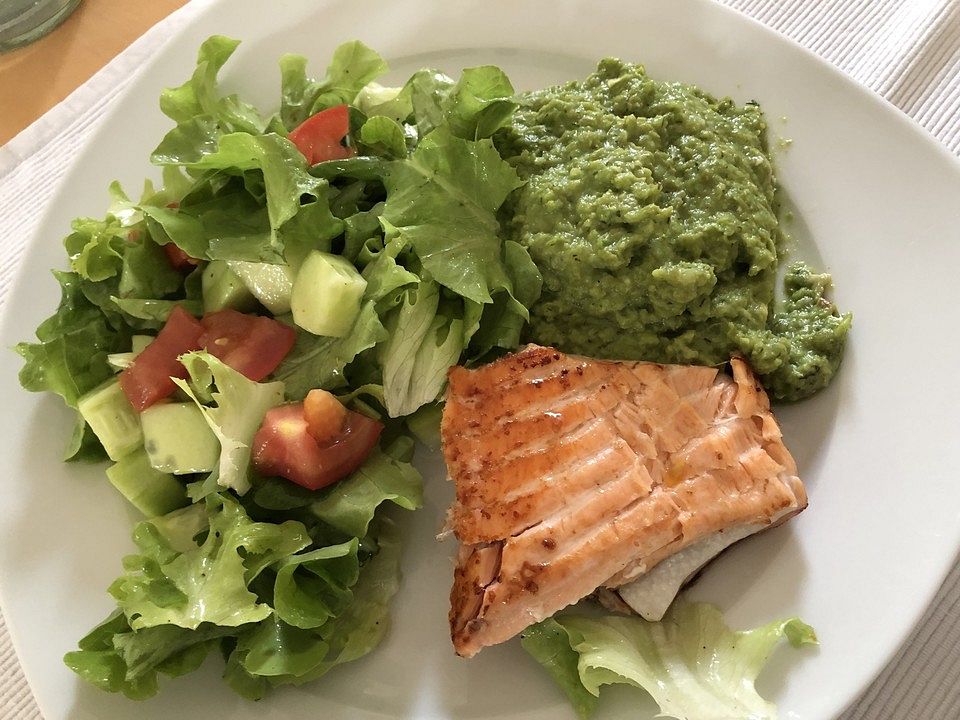 Gebratener Lachs mit Erbsenpüree von kilian2502 | Chefkoch