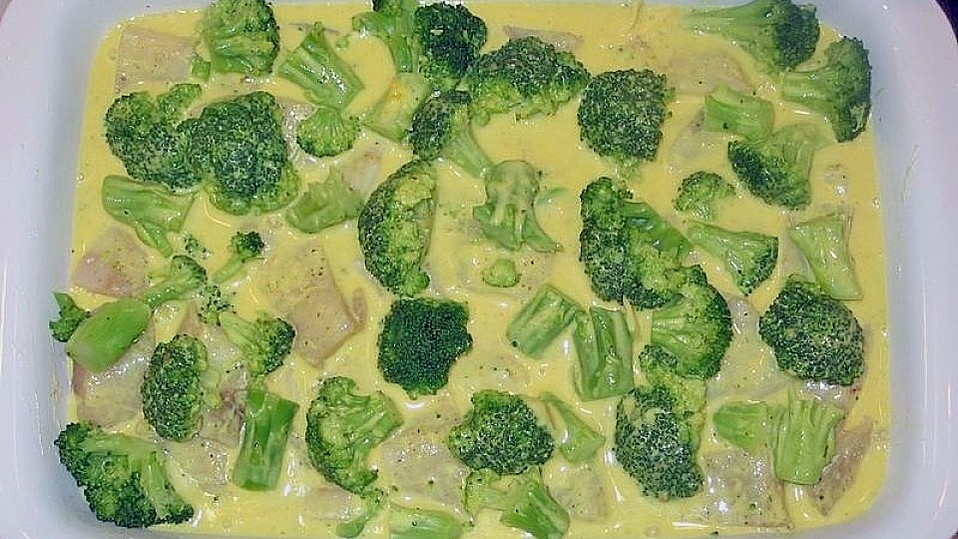 Fischauflauf mit Nudeln und Brokkoli