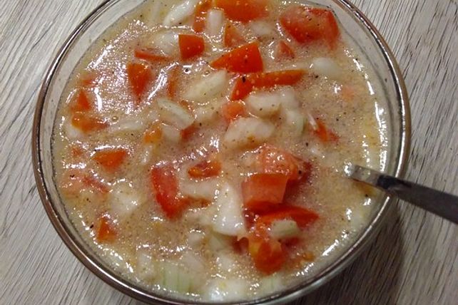 Süßkartoffeln mit würzigem Gemüse-Senf-Dip von kardamomi| Chefkoch