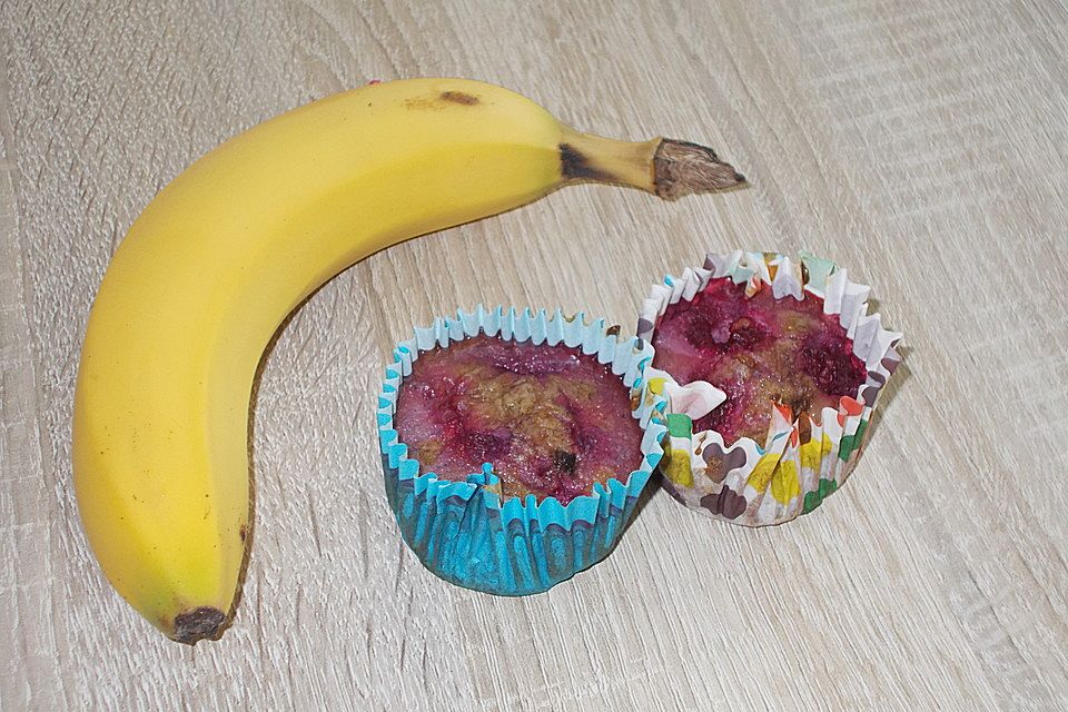 Bananen-Himbeer-Muffins