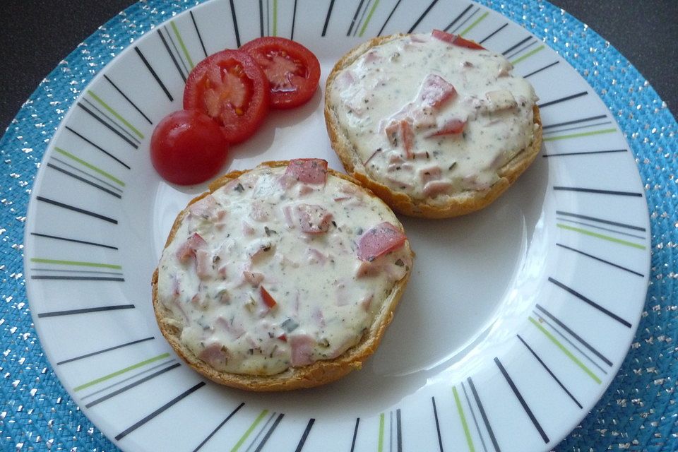 Überbackene Frischkäsebrötchen