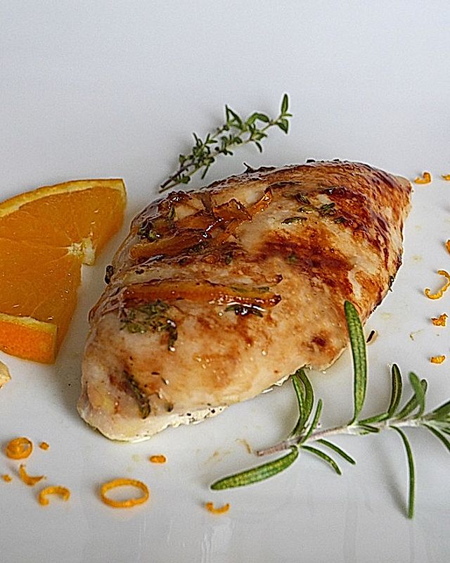 Hähnchenbrust glasiert mit Orangenmarmelade