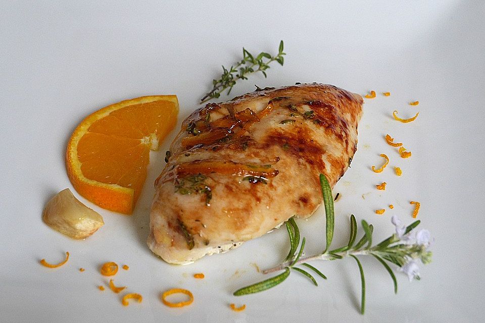 Hähnchenbrust glasiert mit Orangenmarmelade