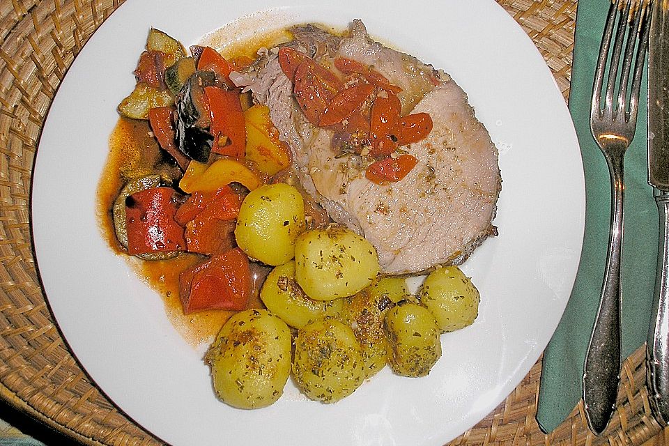 Arista - italienischer Schweinebraten aus dem Römertopf