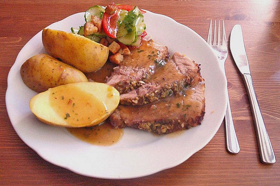 Arista - italienischer Schweinebraten aus dem Römertopf