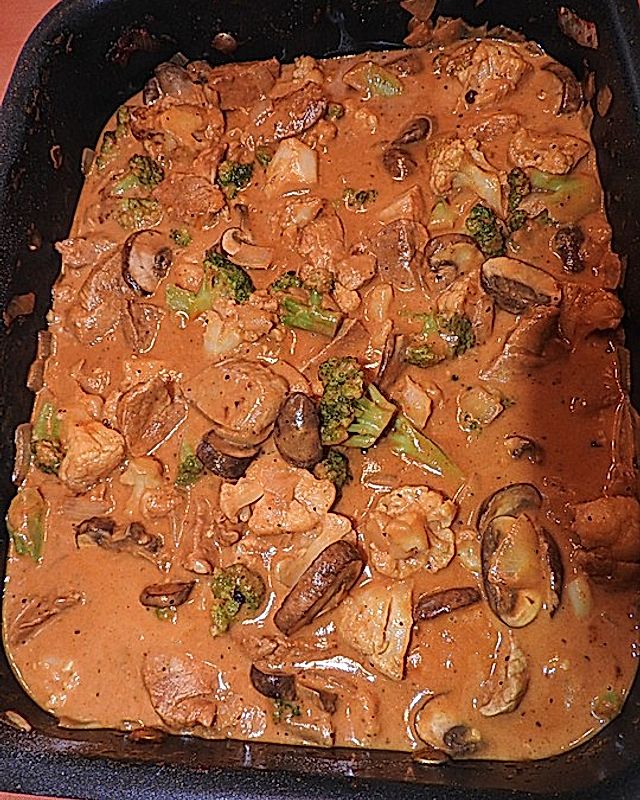 Curry-Gemüsepfanne mit Schweinefilet
