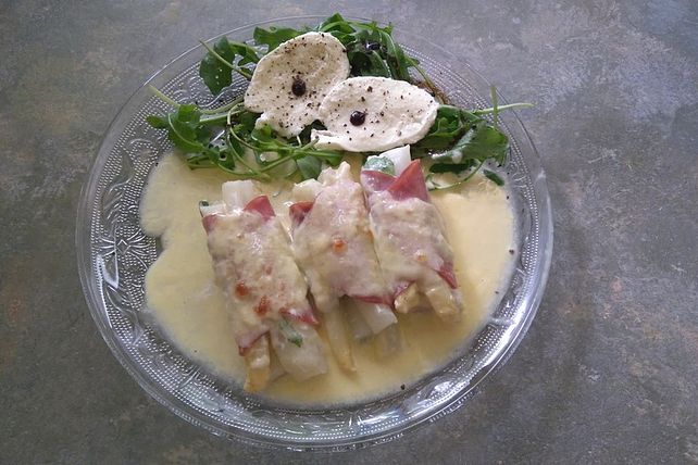 Gratinierte Spargel Rucola Päckchen von kilian2502| Chefkoch