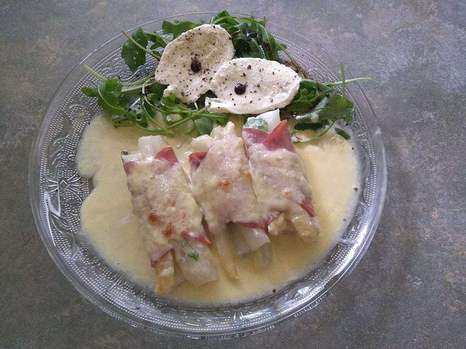 Gratinierte Spargel Rucola Päckchen von kilian2502| Chefkoch