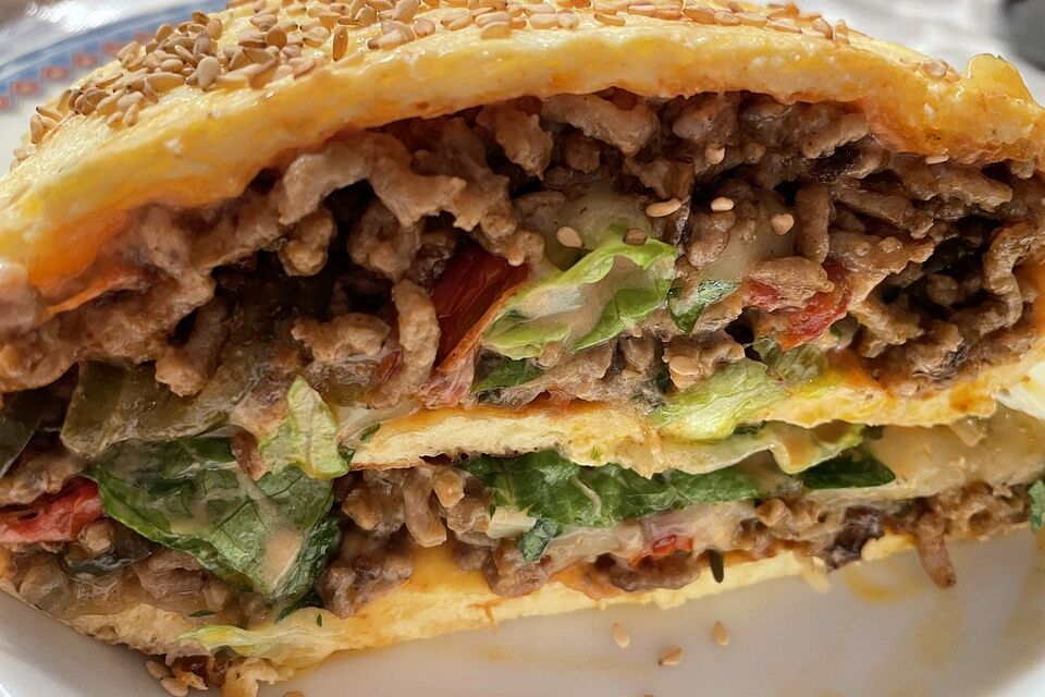 Low-Carb Big Mac Rolle