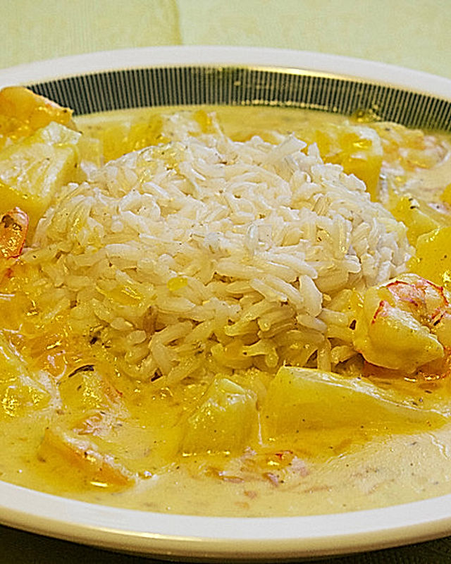 Feierabend King-Prawn-Curry mit Reis