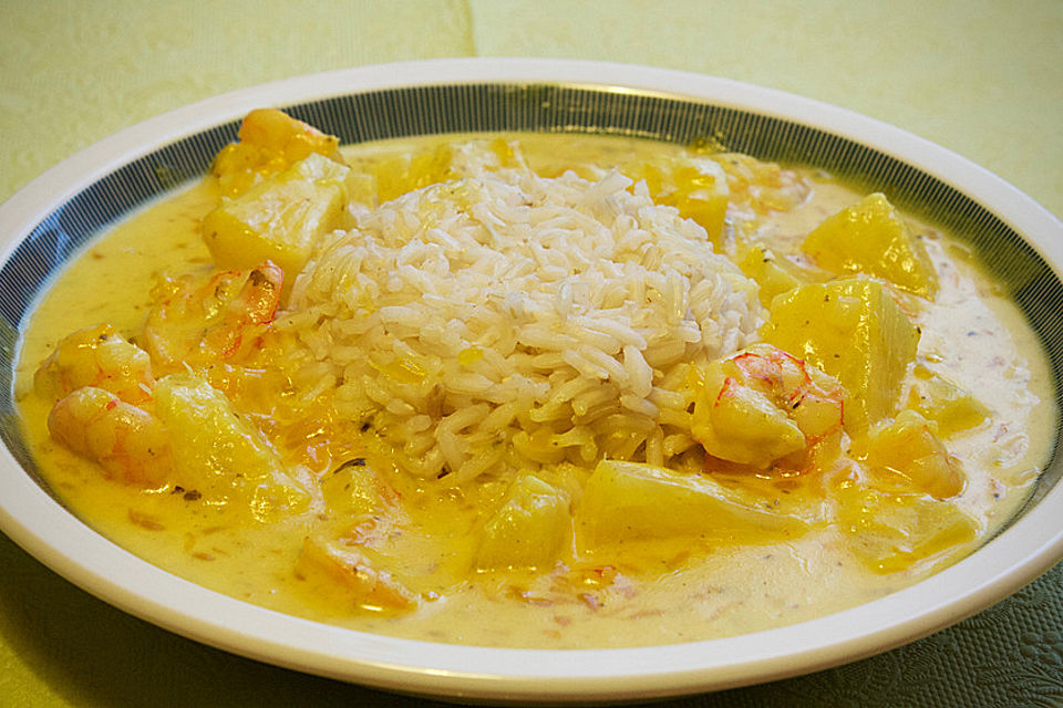 Feierabend King-Prawn-Curry mit Reis