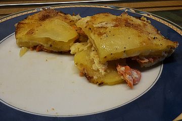 Kartoffel-Lachs-Gratin