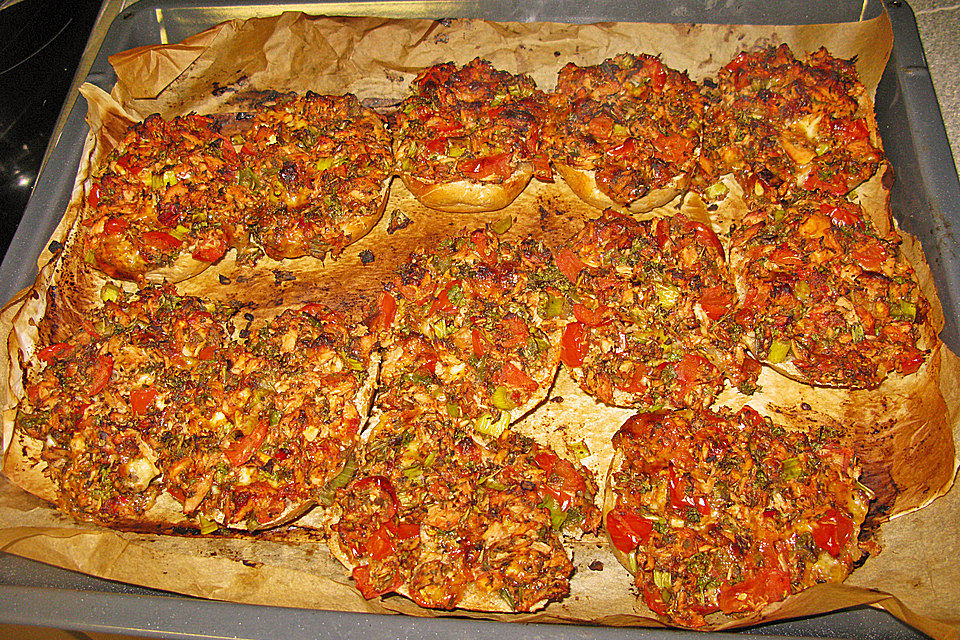 Vegetarische Pizza - Brötchen