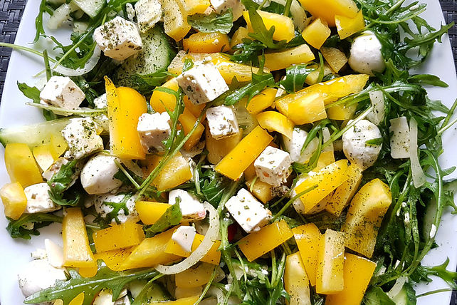 Gersten-Paprika-Salat mit Rucola und Schinken von chefkoch233| Chefkoch