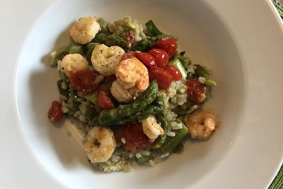 Grünes Spargelrisotto