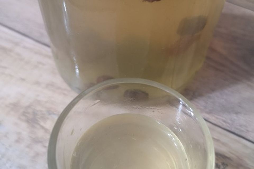 Wasserkefir "Japankristalle" mit Melasse und getrockneten Feigen