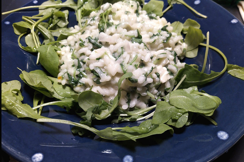 Käse-Rucola-Risotto