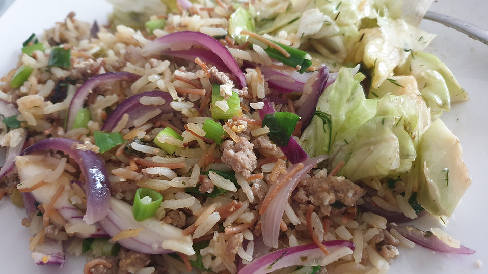 Gebratener Reis mit Hackfleisch von Wienerin Gebratener Reis mit Hackfleisch von Wienerin