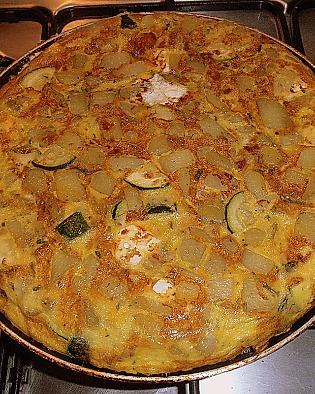 Kartoffel-Zucchini-Tortilla mit Brunnenkresse