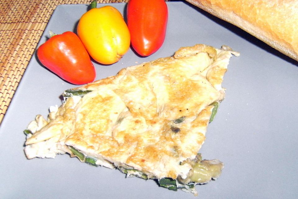 Tortilla de ajos tiernos y habas