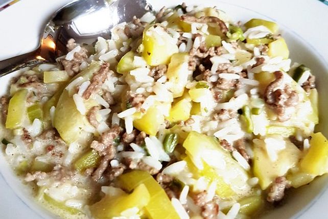 Zucchini-Hack-Pfanne mit Reis von JayP85| Chefkoch